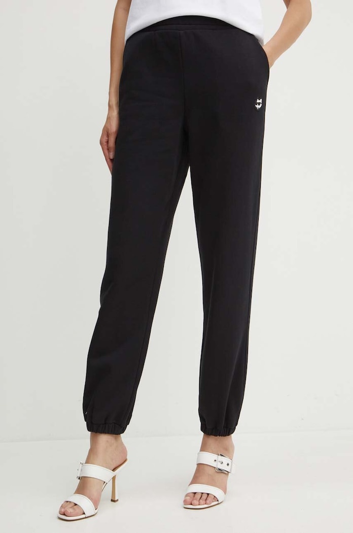 Karl Lagerfeld spodnie dresowe dzianina czarny 245W1054