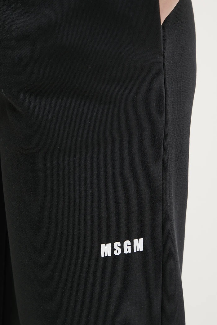 MSGM pantaloni de trening din bumbac negru 2000MDP500.300000