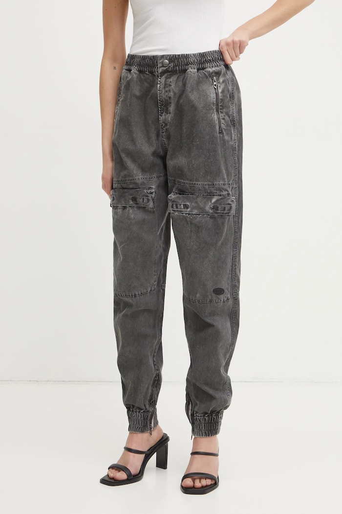 Bavlnené nohavice Diesel P-RIDE-Q3 TROUSERS bavlna sivá A17383.0NJBP