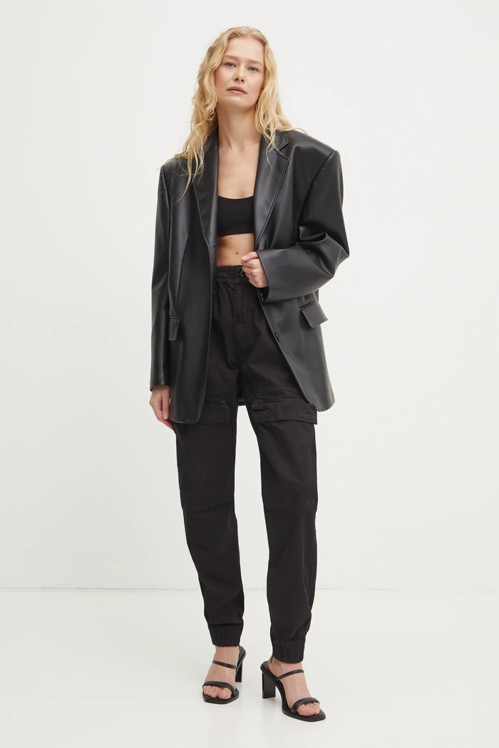 Bavlněné kalhoty Diesel P-RIDE-Q3 TROUSERS A17383.0NJBP černá AA00