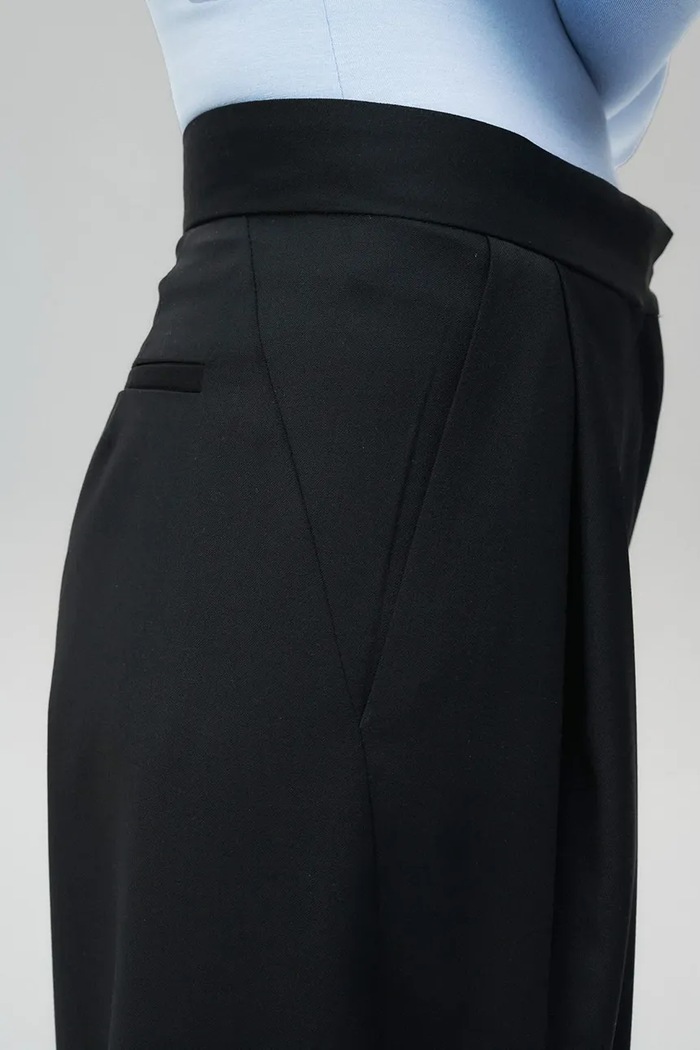 Pantaloni pentru femei din lână Perfect Timing Undress Code negru 1236