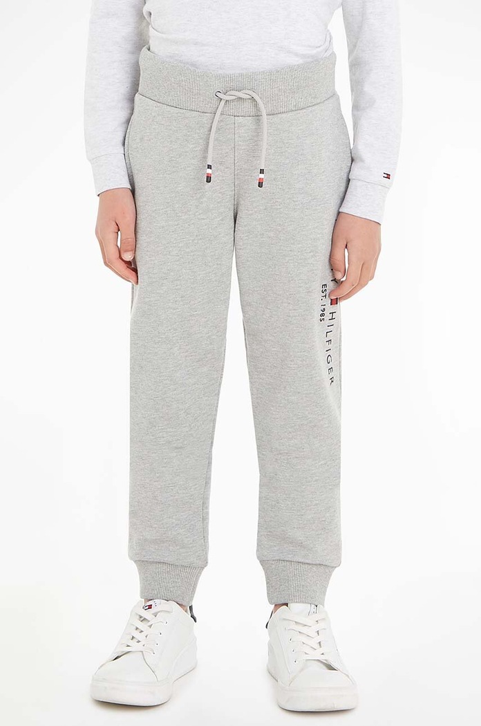 Παιδικό παντελόνι Tommy Hilfiger απλικέ γκρί KS0KS00214.NOS