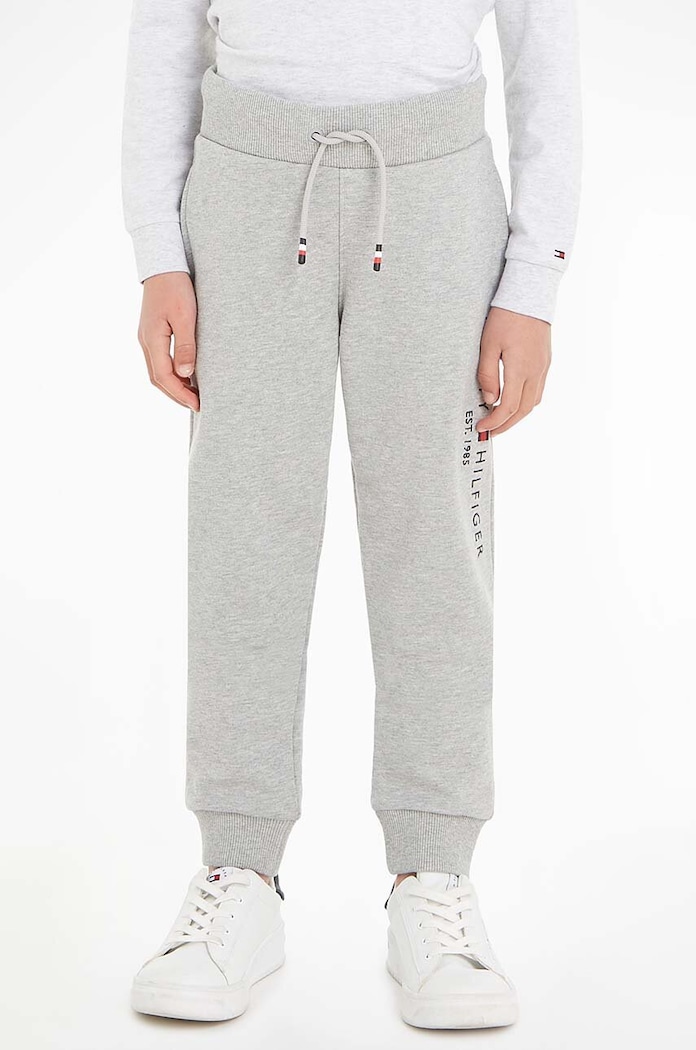 Παιδικό παντελόνι Tommy Hilfiger απλικέ γκρί KS0KS00214.NOS