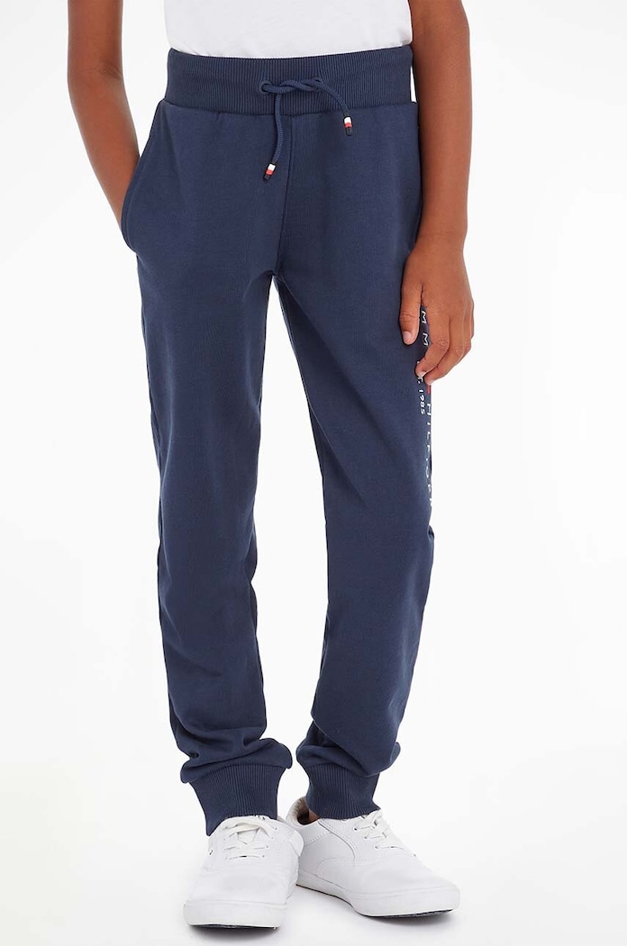Detské nohavice Tommy Hilfiger bavlna tmavomodrá KS0KS00214.NOS