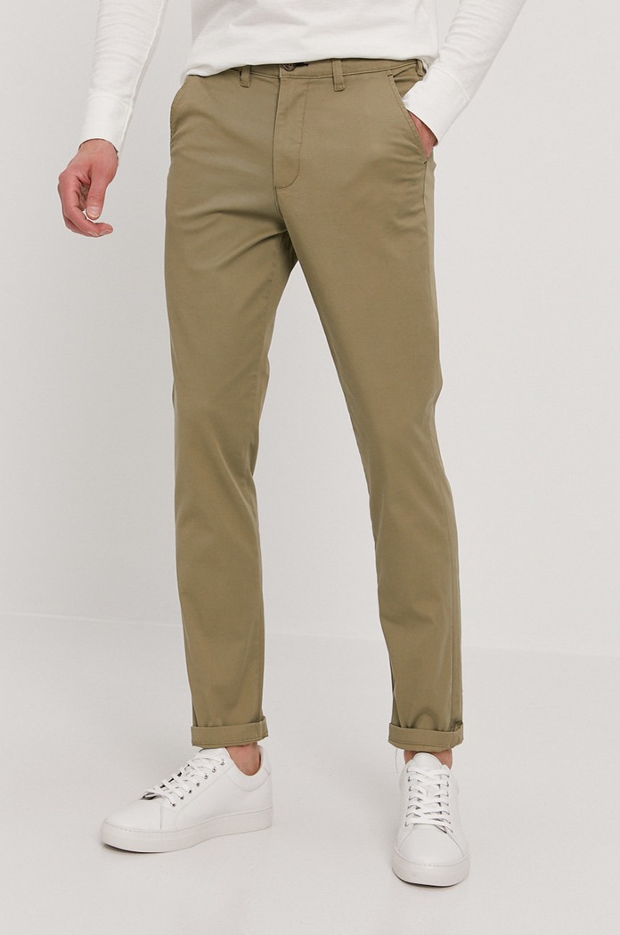 Selected Homme Spodnie z elastanem zielony 16074054