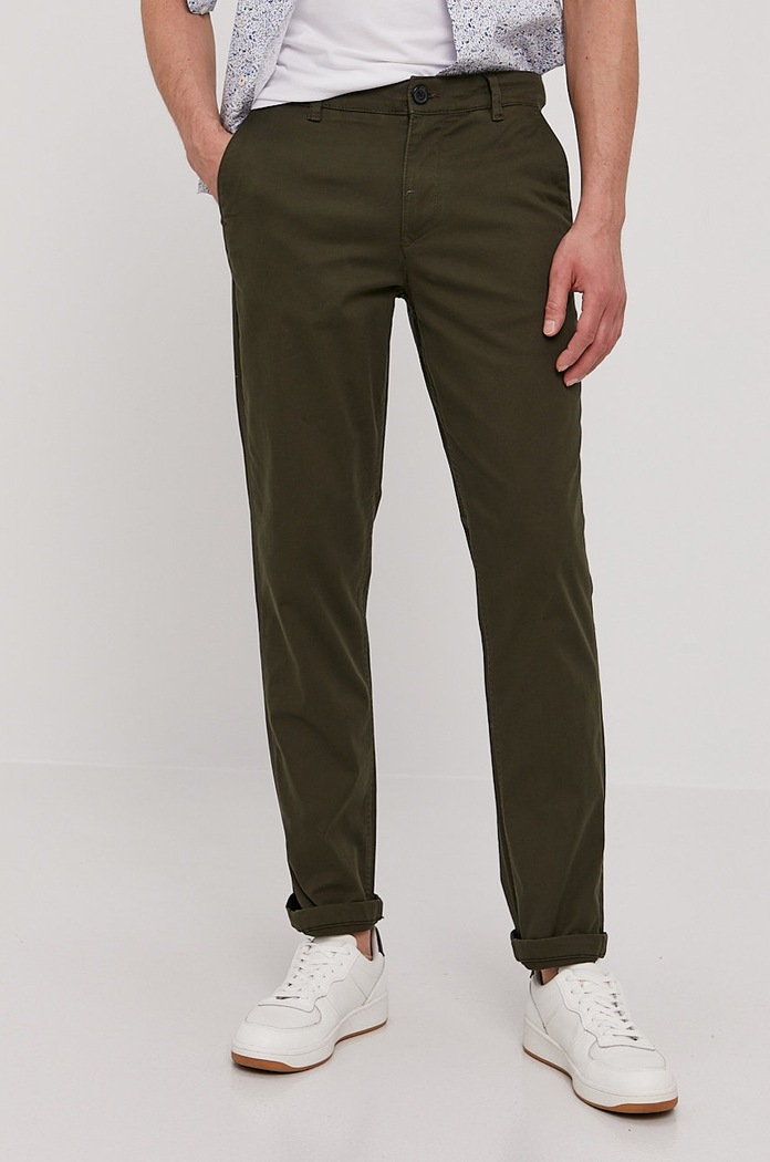 Selected Homme Spodnie z elastanem zielony 16074057