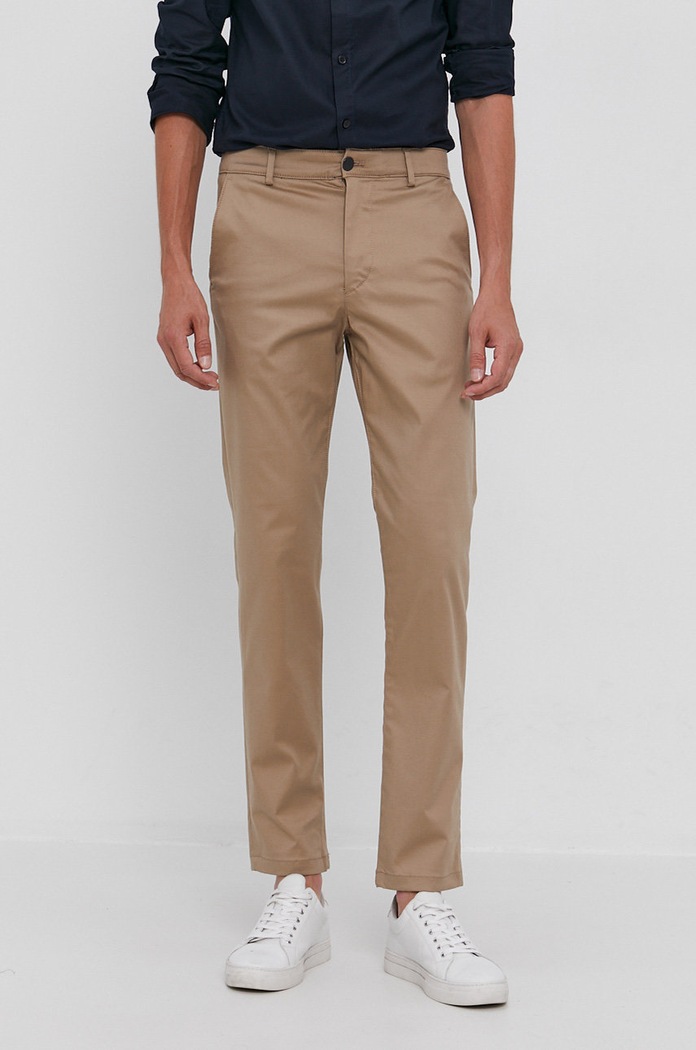 Nohavice Selected Homme s elastanom béžová 16080157