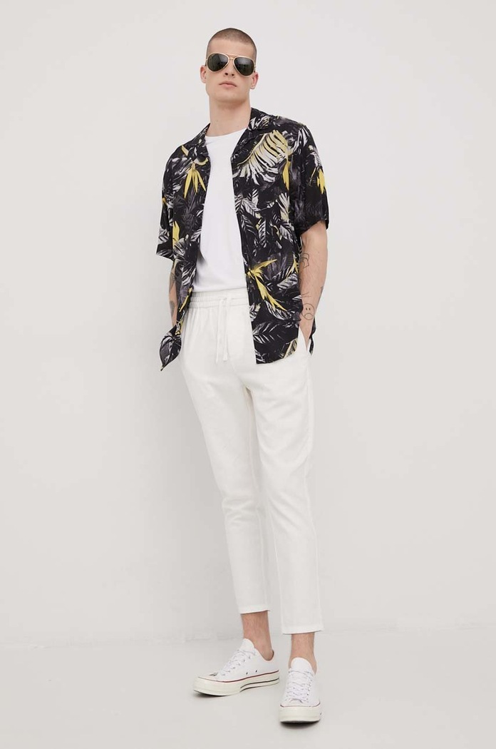 Only & Sons spodnie z domieszką lnu prosty biały 22021823.BrightWhit