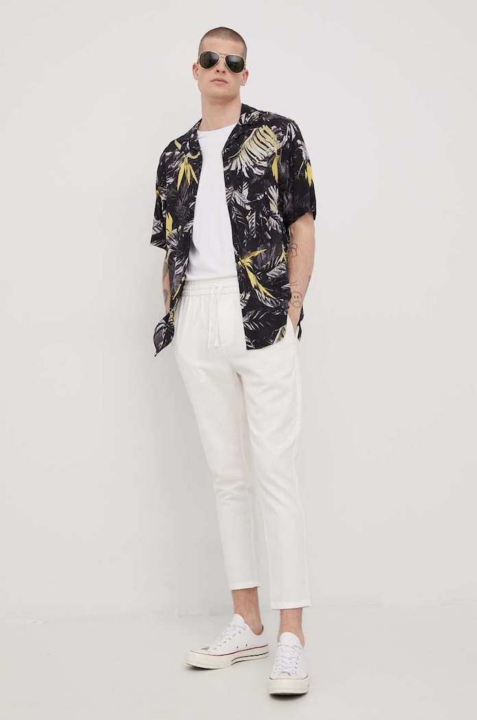 Only & Sons spodnie z domieszką lnu prosty biały 22021823.BrightWhit