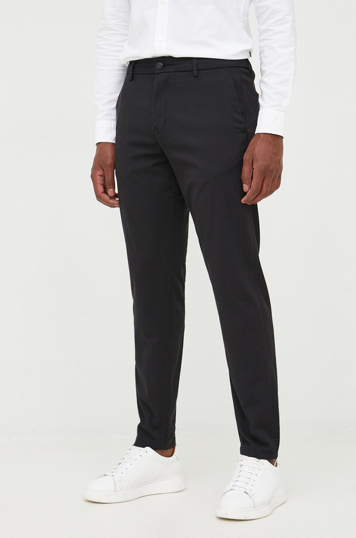 Selected Homme spodnie z elastanem czarny 16081374.Black