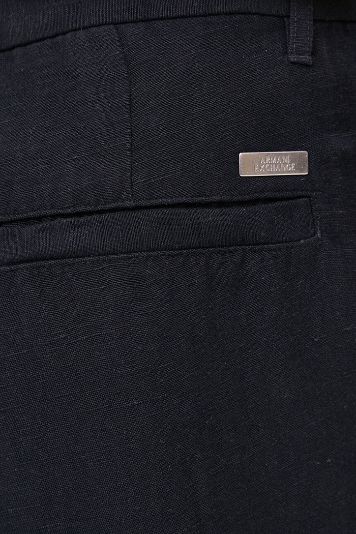 Lanene hlače Armani Exchange mornarsko modra 8NZP15.ZNFNZ.NOS