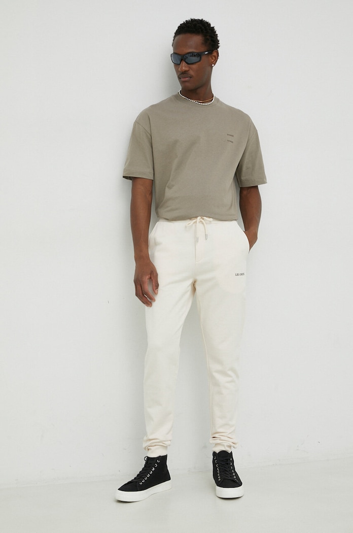 Les Deux pantaloni de trening din bumbac LDM530015. bej AA00