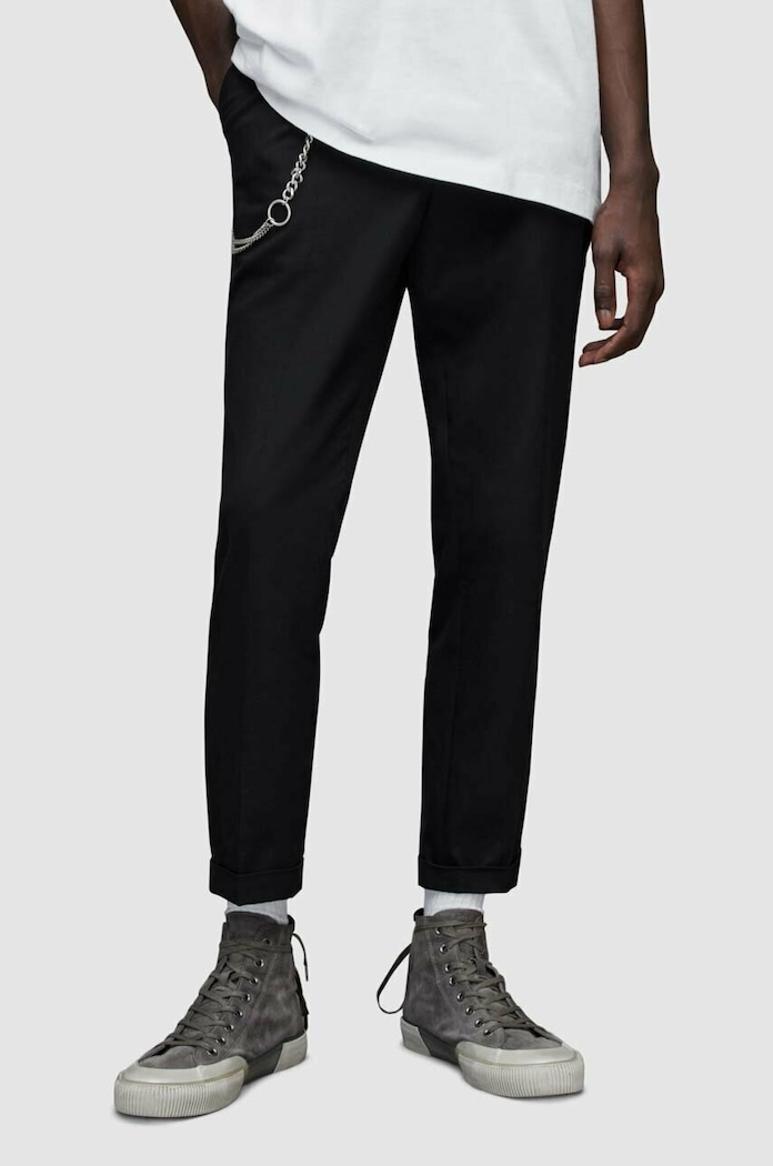 Kalhoty AllSaints látka černá MM057X