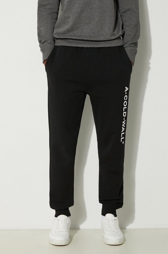 A-COLD-WALL* cotton joggers Essential Logo Sweatpants cotton black ACWMB148.