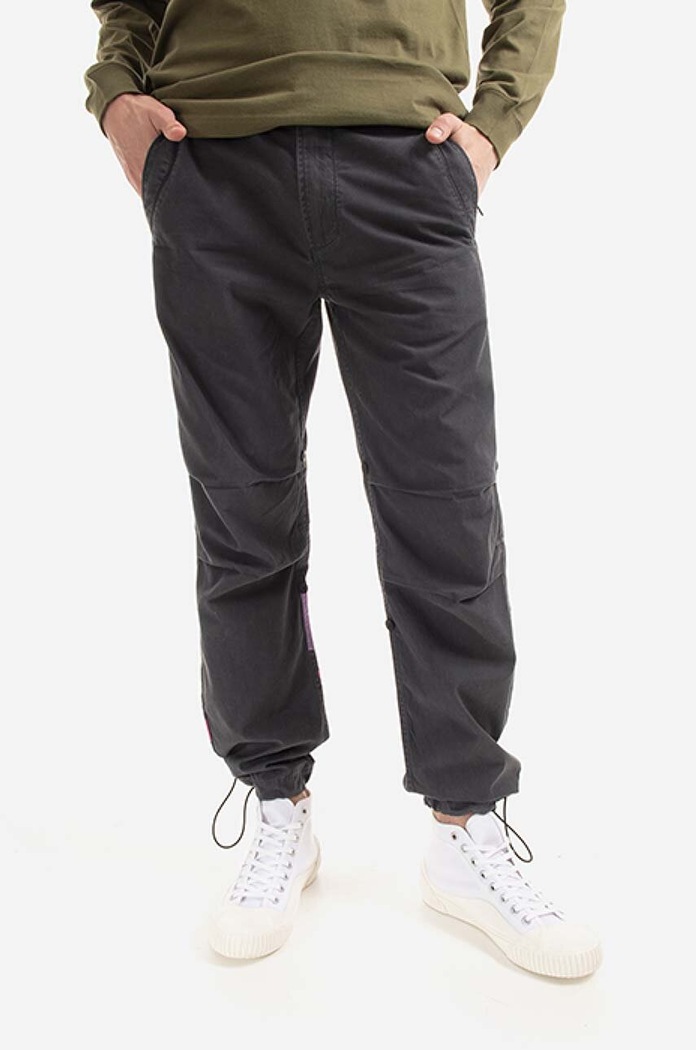 Maharishi cotton trousers Warhol Flowers Snopants cotton black 3687.BLACK