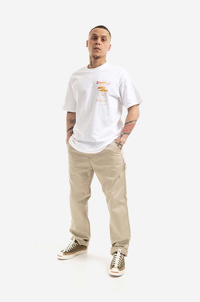 Carhartt WIP cotton trousers I024891 beige SS23