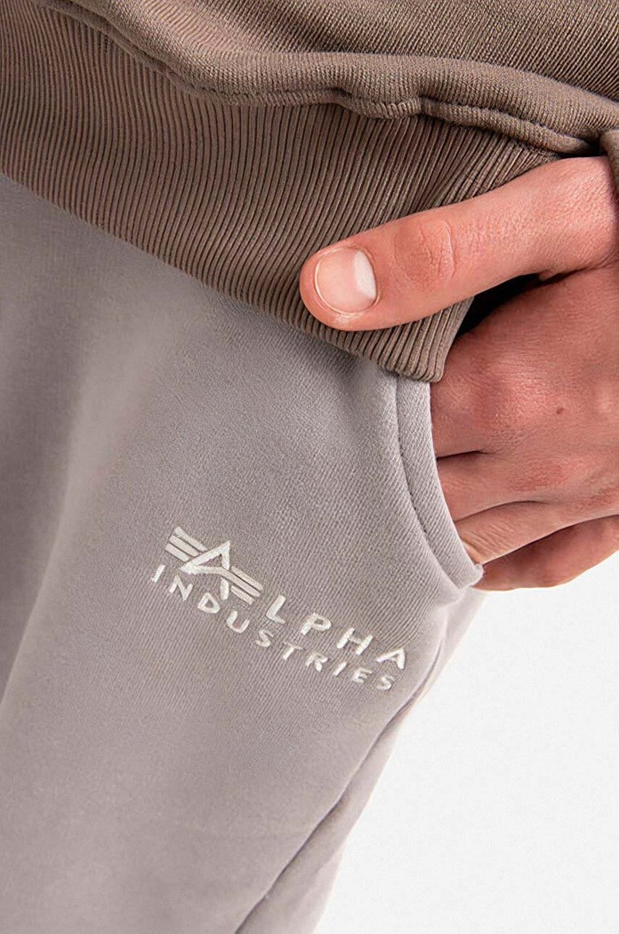 Bavlnené tepláky Alpha Industries sivá 106364.643