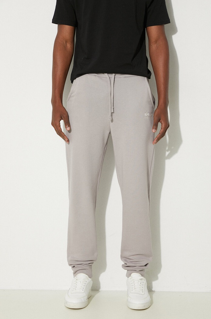 Alpha Industries cotton joggers plain gray 118365.643