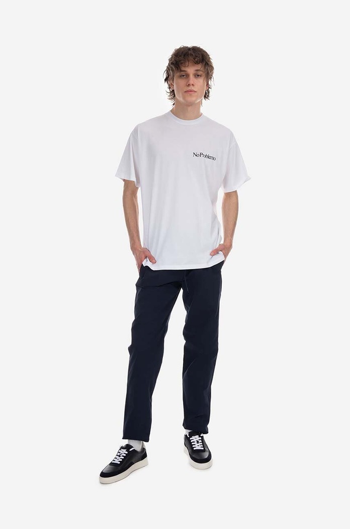 Pamučne hlače A.P.C. New Kaplan COGBM.H08354 mornarsko plava