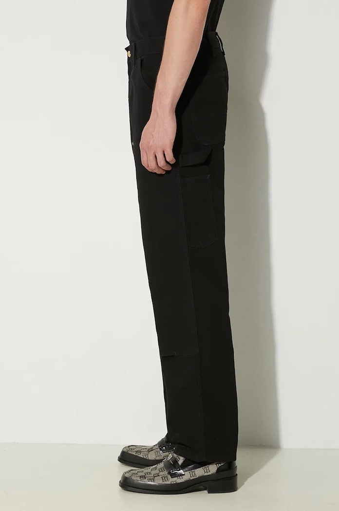 Бавовняні штани Carhartt WIP Double Knee Pant I031501 чорний AW23