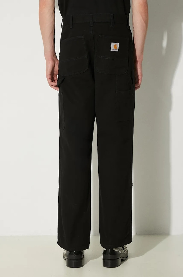 Бавовняні штани Carhartt WIP Double Knee Pant чорний I031501
