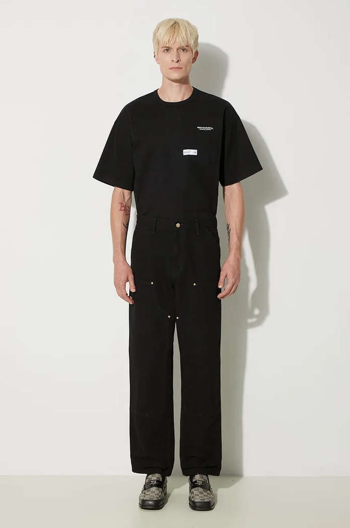 Бавовняні штани Carhartt WIP Double Knee Pant I031501 чорний