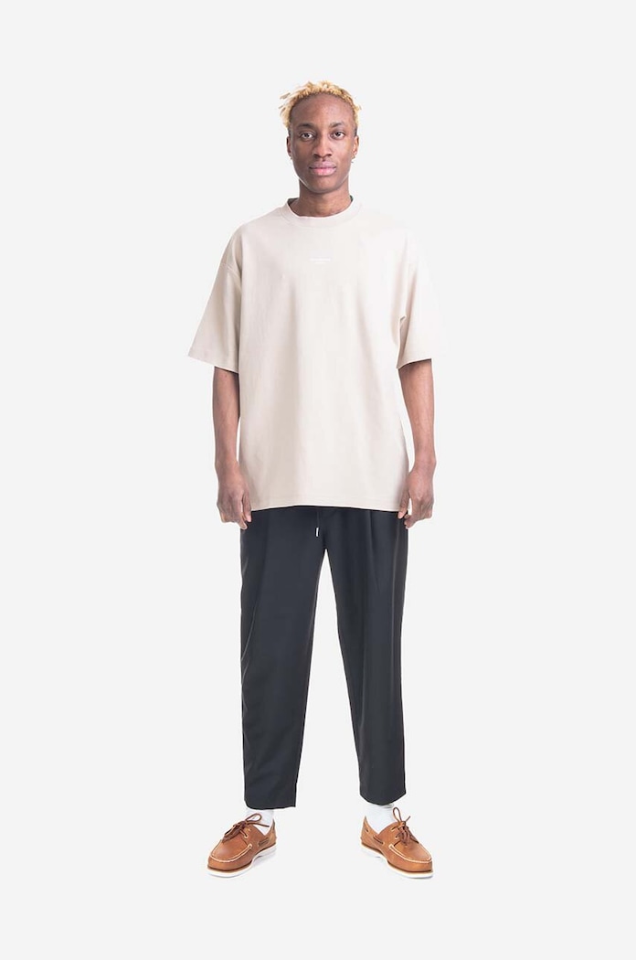 Vlněné kalhoty Drôle de Monsieur Le Pantalon Signature BP001 BLACK PERM.BP001.BL černá AA00