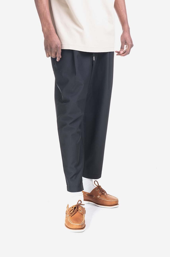 Oblečení Vlněné kalhoty Drôle de Monsieur Le Pantalon Signature BP001 BLACK PERM.BP001.BL černá