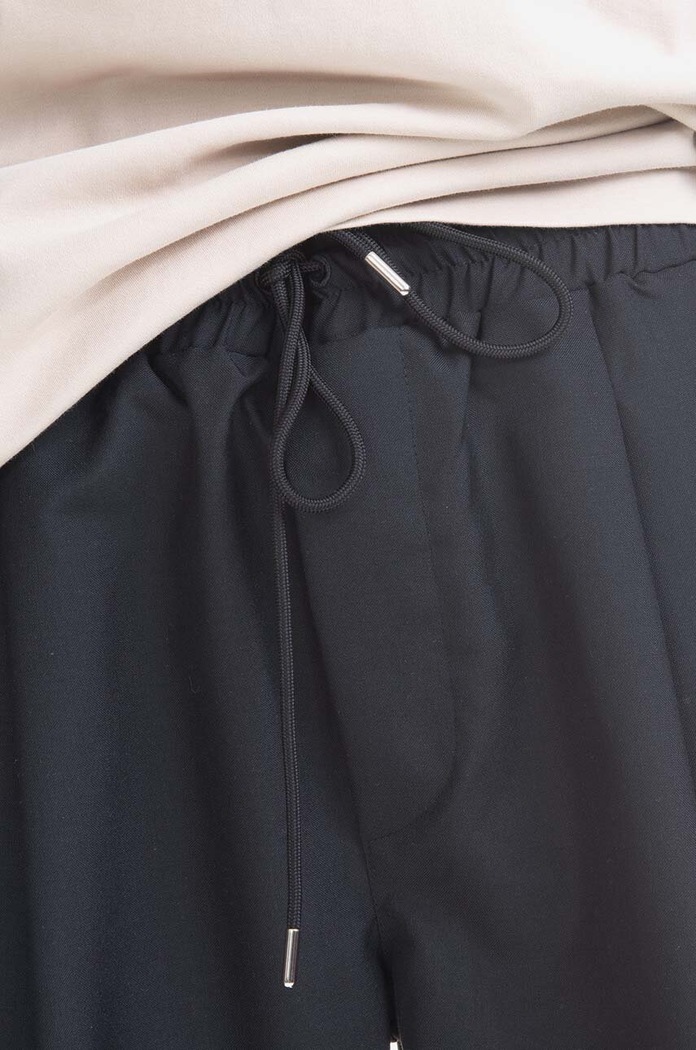 Vlněné kalhoty Drôle de Monsieur Le Pantalon Signature BP001 BLACK PERM.BP001.BL černá