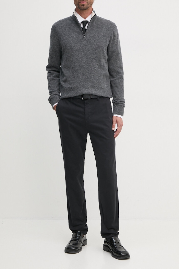 BOSS Orange spodnie Chino_tapered z elastanem czarny 50510917
