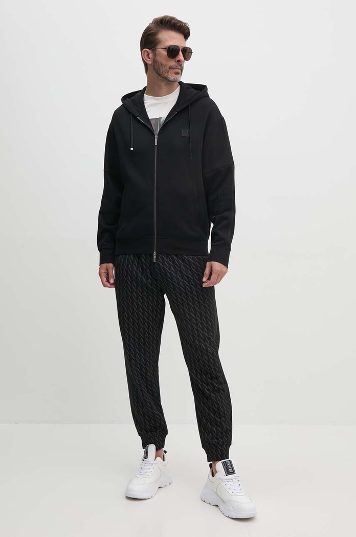 Armani Exchange pantaloni de trening din bumbac 8NZPCW.ZJNRZ.NOS negru AA00