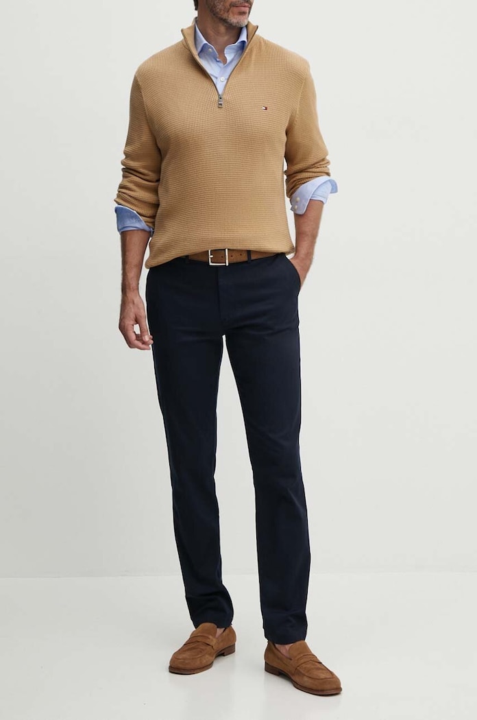 Nohavice Tommy Hilfiger látka tmavomodrá MW0MW28884