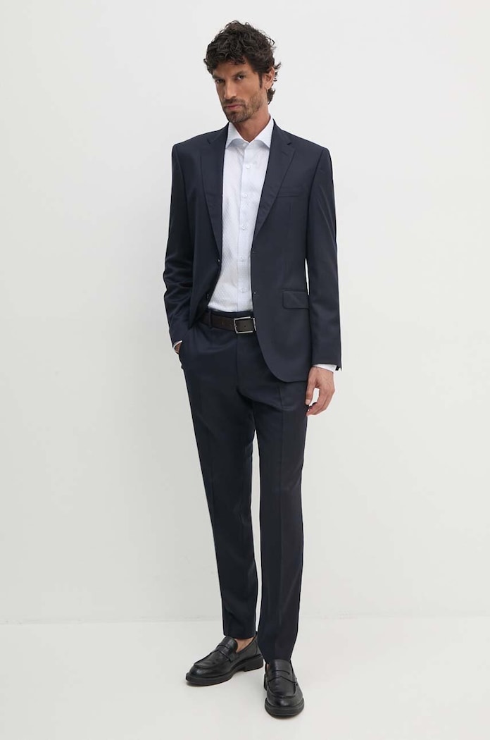 BOSS pantaloni de lana 50469174 bleumarin AA00
