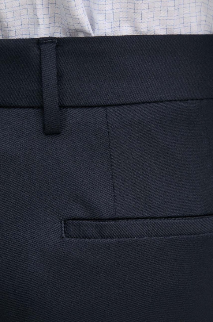 BOSS pantaloni de lana bleumarin 50469174