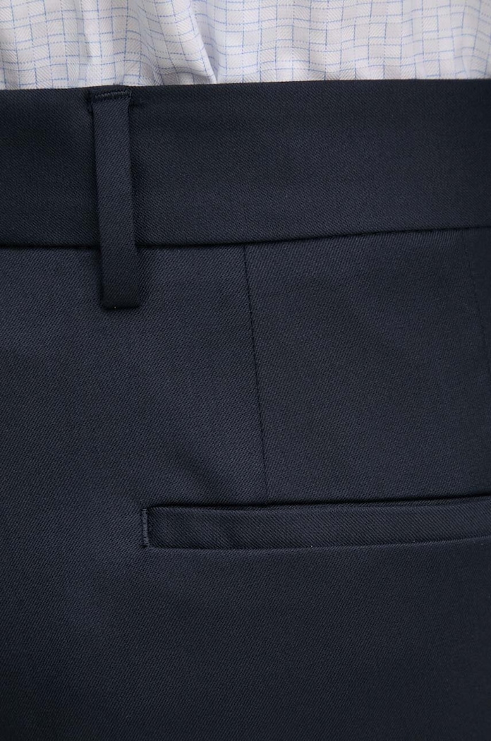 BOSS pantaloni de lana bleumarin 50469174