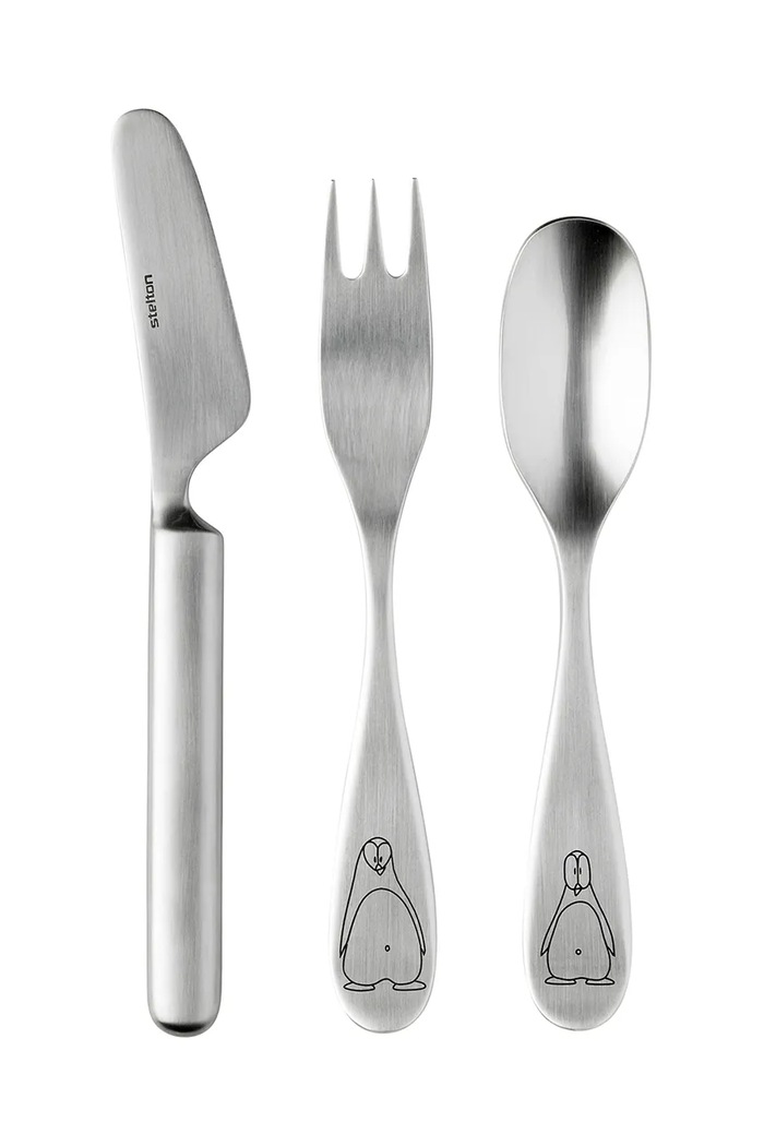 Komplet otroškega jedilnega pribora Stelton Pingo 3-pack siva C.23.1
