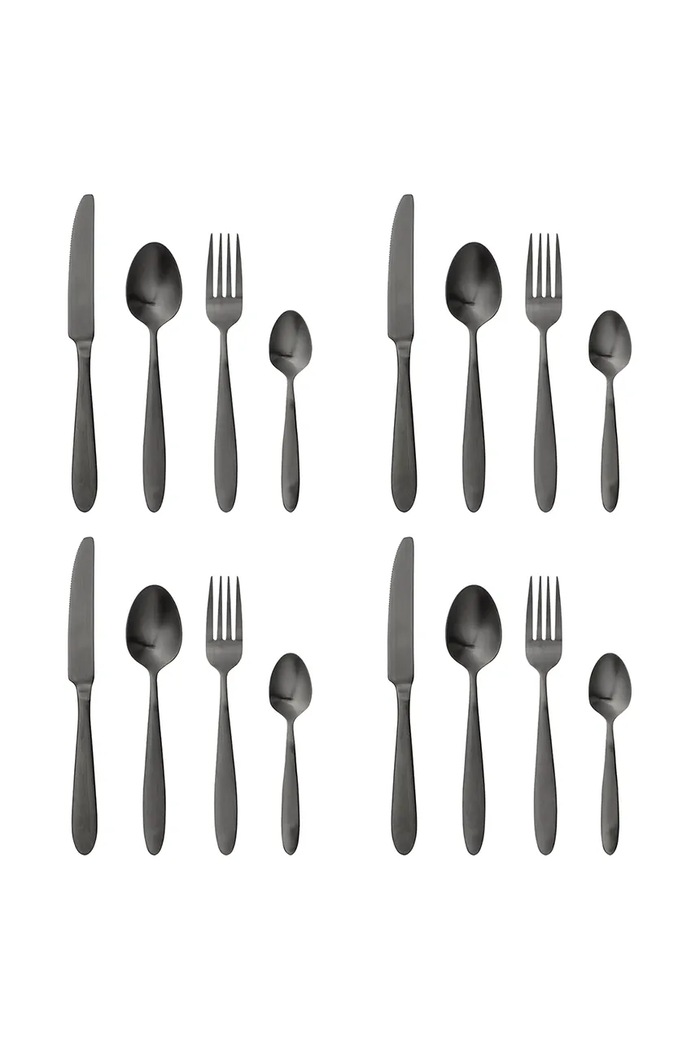 Bloomingville Komplet sztućców dla 4 os. Frea 16-pack czarny 82061770