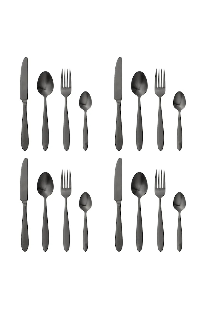 Bloomingville Komplet sztućców dla 4 os. Frea 16-pack czarny 82061770