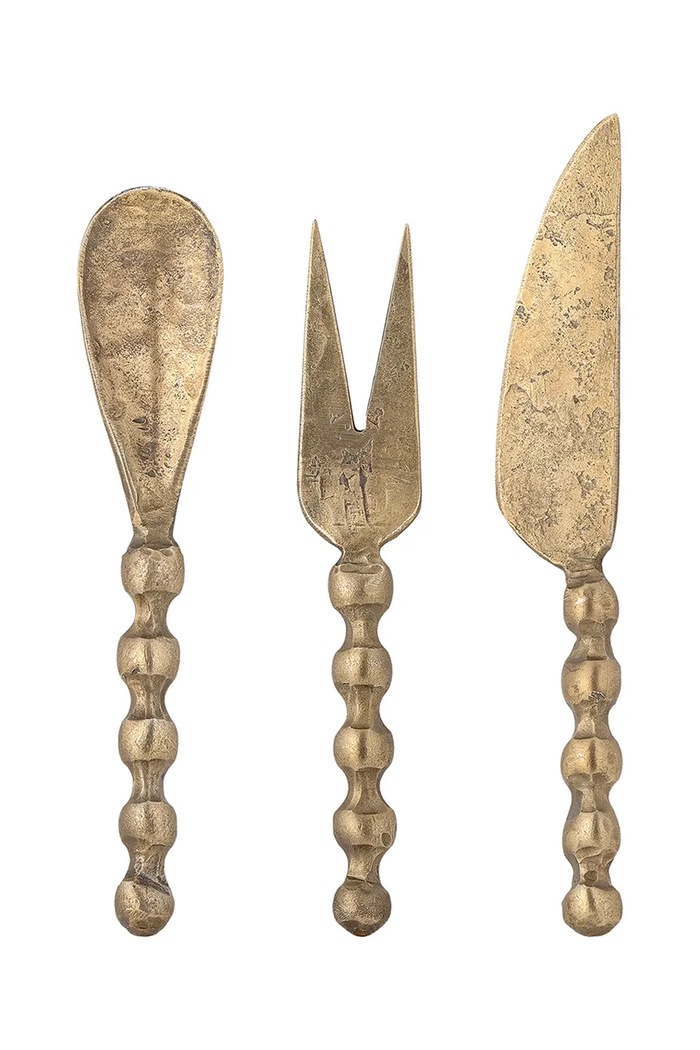 Bloomingville Zestaw sztućców do sera Haolin 16,5 cm 3-pack żółty 82068619