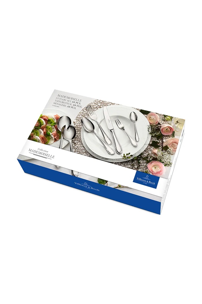 Набір столових приборів на 12 персон Villeroy & Boch Mademoiselle 68 elelemtów 12.6359.9081 сірий AA00