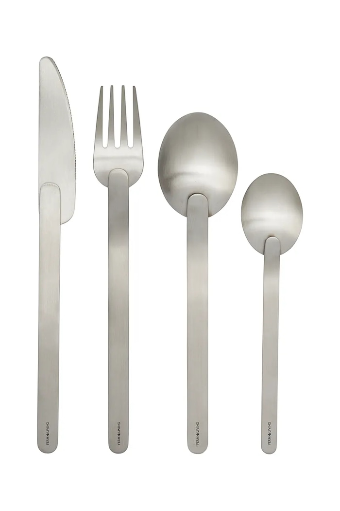 Ferm Living Komplet sztućców ze stali nierdzewnej Stelo 1104272000 szary AA00