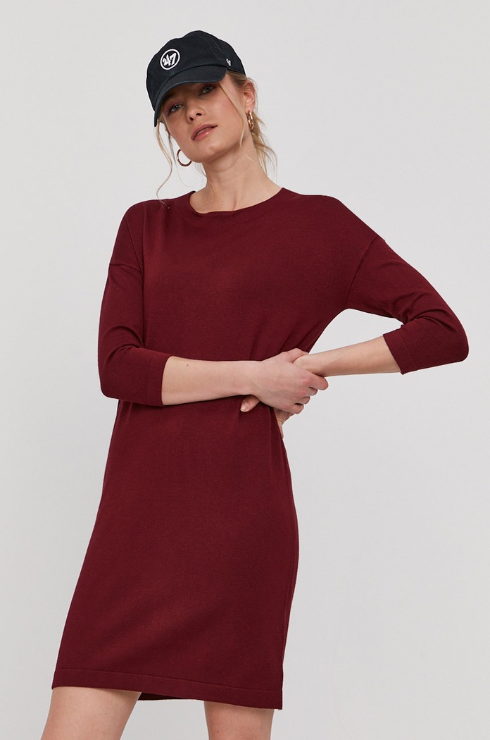 Vero Moda Sukienka trzy czwarte bordowy 10137034