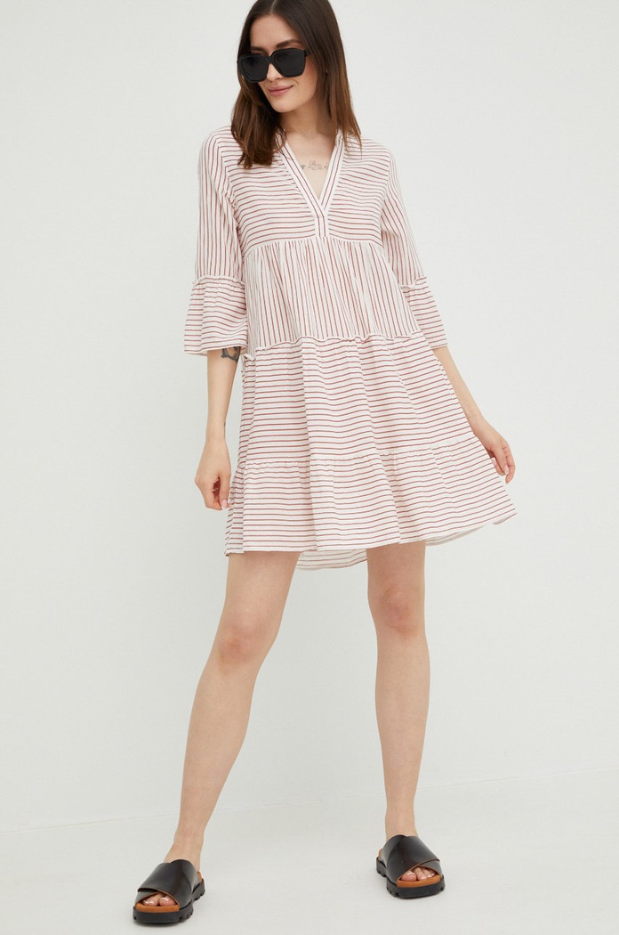 Vero Moda Sukienka bawełniana 10225791.SnowWhit4 biały AA00