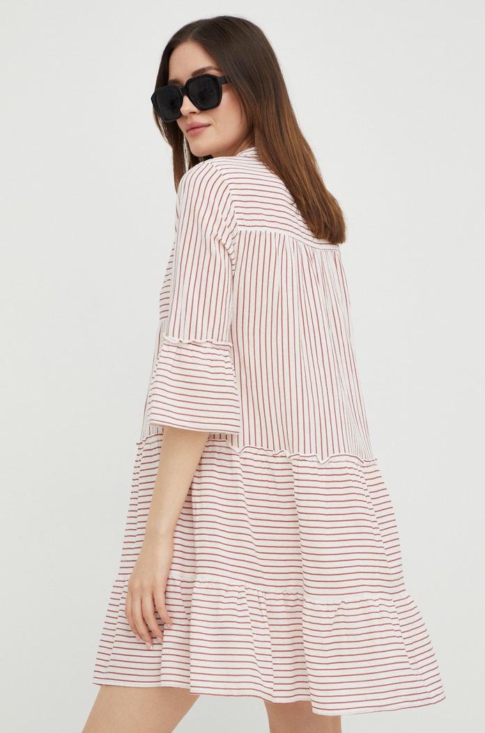 Odzież Vero Moda Sukienka bawełniana 10225791.SnowWhit4 biały