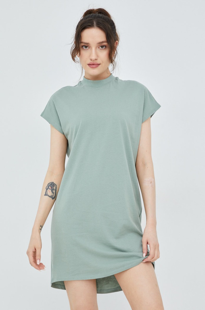 Vero Moda sukienka bawełniana bawełna zielony 10258655.ChinoisGre