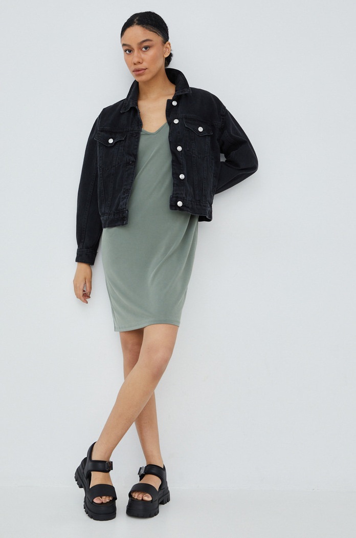 Vero Moda Sukienka 10265015.LaurelWrea turkusowy AA00