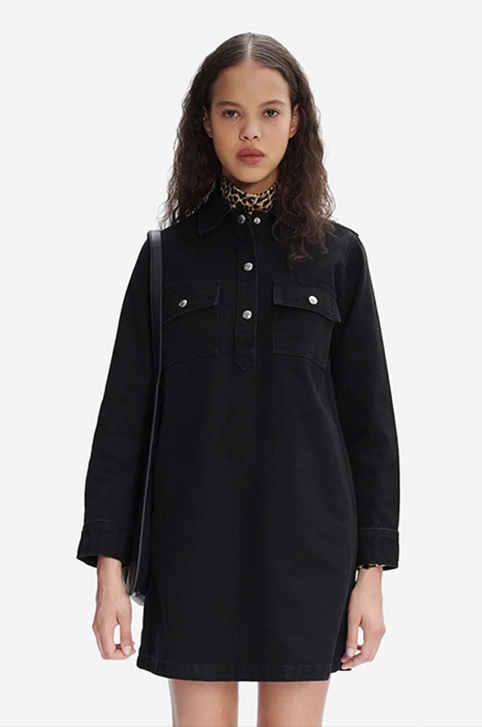 A.P.C. denim dress Robe Mia cotton black COFBV.F05878
