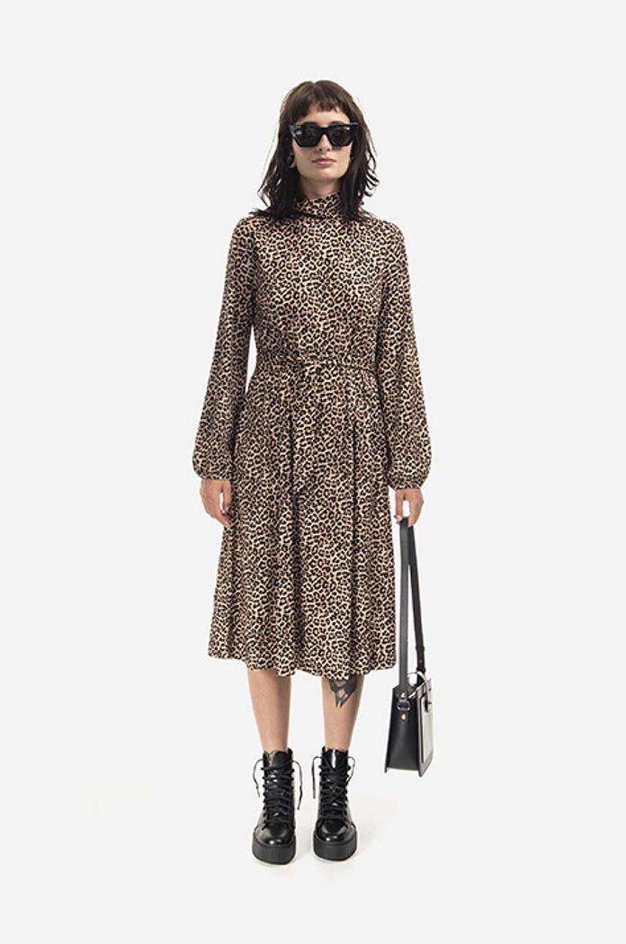 A.P.C. rochie midi maro LYAAR.F05988