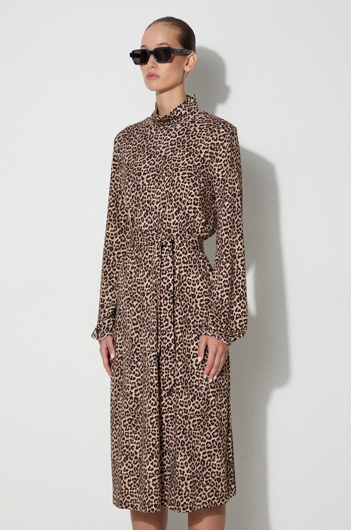 Šaty A.P.C. Robe Dorethea LYAAR-F05988 BLACK/WHITE hnedá LYAAR.F05988