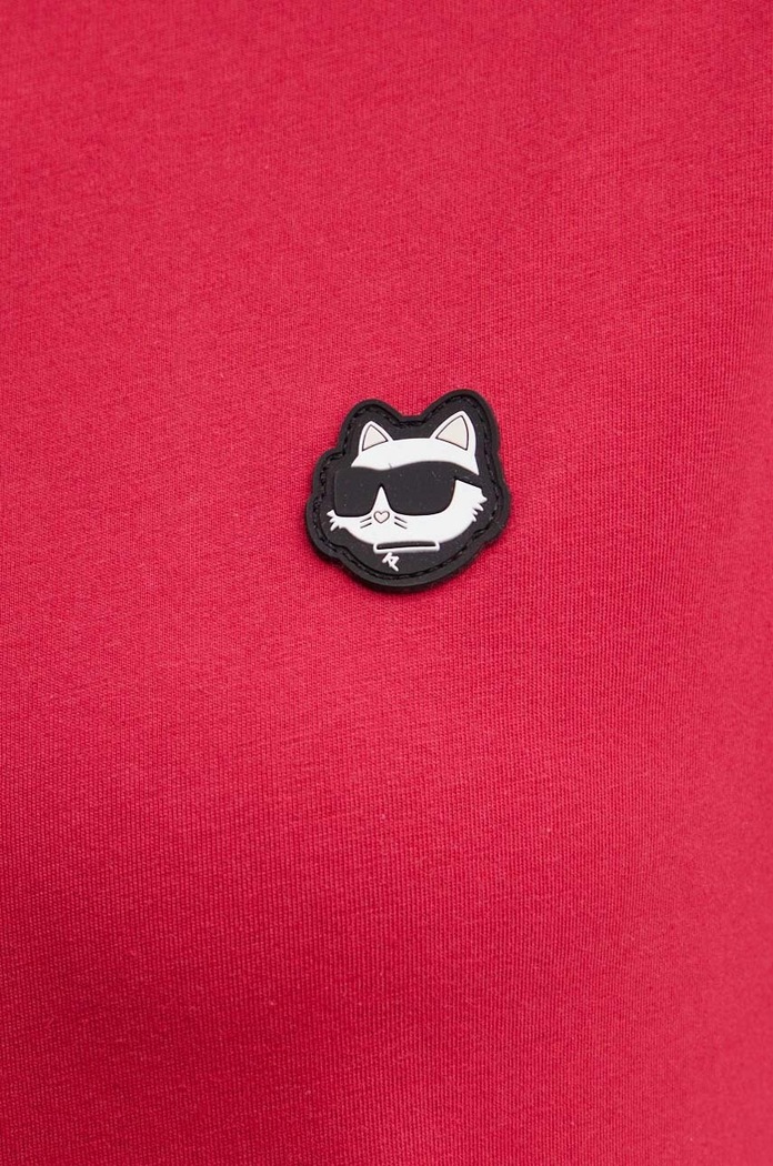 Βαμβακερό φόρεμα Karl Lagerfeld 245W1352 ροζ